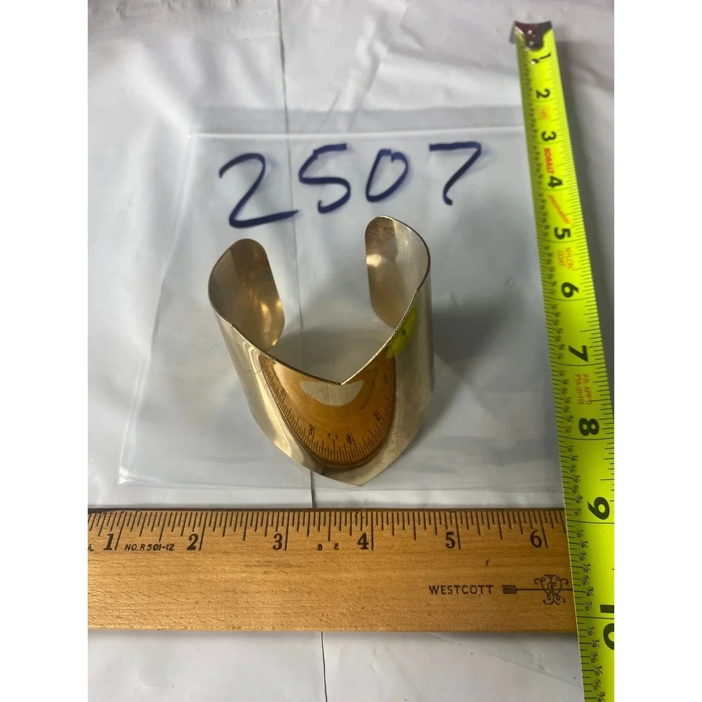 Gold‎ Tone Wide Chevron Cuff Bracelet Statement Open Bangle Geometric